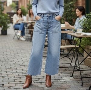 Wide-Leg Light Blue Jeans